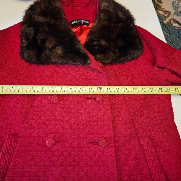 Vintage 1960s riche red coat Mink fur - Picture 13 of 16